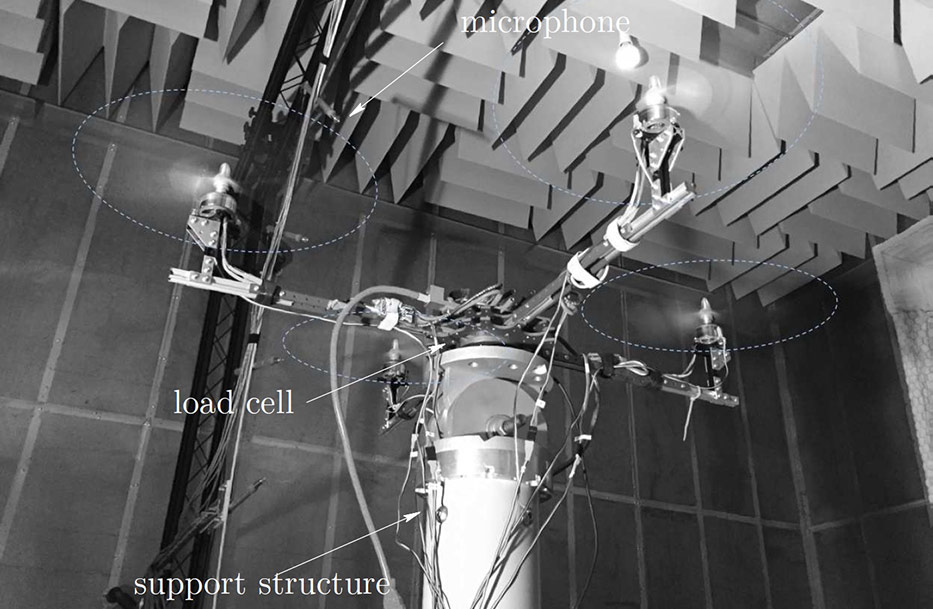 rotor test stand testing 4 drones