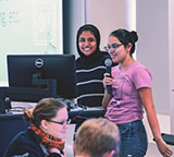 Two students presenting to class